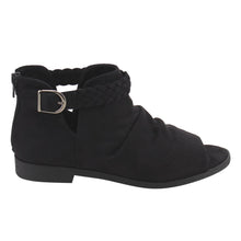Soda Women's Brinley Braided Buckle Slouchy Peep Toe Bootie