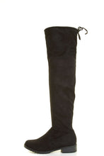 Forever Link Womens Over Knee High Drawstring Tie Lace Up Chunky Thick Heel Boots