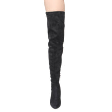 Wild Diva Lounge FF18 Women's Drawstring Stretchy Over The Knee Block Heel Boots