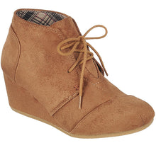 Forever Link Women's Lace Up Hidden Wedge Ankle Bootie