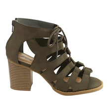 Soda Women's Cutout Zip Back Stacked Chunky Heel Bootie