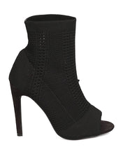 Cape Robbin GK04 Women Knitted Peep Toe Stiletto Sock Bootie