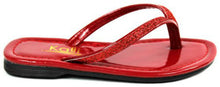 Kali Footwear Girl's Focus Jr. Patent Flip Flop Flat Glitter Sandals