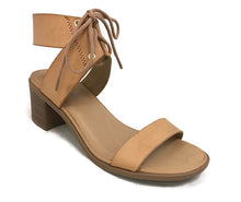 City Classified Women's Dress Sandal Chunky Heel Over Toe & Ankle Wrap Tie Front Strap