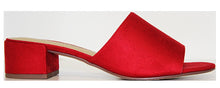 City Classified Women's Open Toe Chunky Heel Suede Slide Sandals Shoes