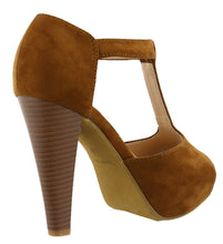 Top Moda Women's Peep Toe T-Strap Buckle Platform High Heel Sandal