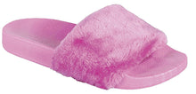Forever Link Women's Faux Fur Slip On Flip Flop Slide Sandal