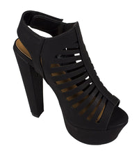 MANJI! Speed Limit 98 Women's Peep Toe Slingback CutOut Platform Chunky Heel Sandals