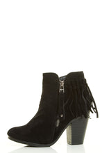 Breckelle's Womens Almond Toe High Chunky Heel Tassel Fringe Ankle Bootie Boot