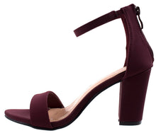 Top Moda Women's Hannah-1 Single Band Chunky/Block Heel Sandal With Ankle Strap and Zipper Closure