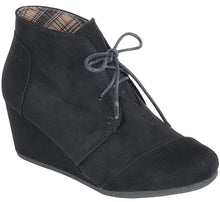 Forever Link Women's Lace Up Hidden Wedge Ankle Bootie