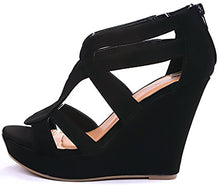 Women's Strappy Open Toe Platform Wedge