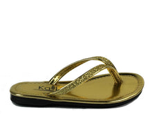 Kali Footwear Girl's Focus Jr. Patent Flip Flop Flat Glitter Sandals