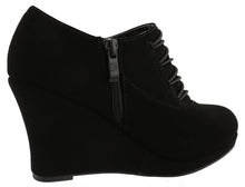 Top Moda Women's Closed Round Toe Button Platform Wedge Ankle Bootie