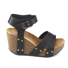 Refresh Mara-05 Womens Ankle Strap Comfort Criss Cross Platform Wedge Sandals