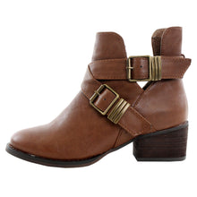 Breckelles Bronco-11 Chunky High Heel Buckle Ankle Booties Boots