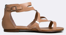 Breckelles Women's Ruby-61 Strappy Synthetic Flats Gladiator Back Zipper Sandals