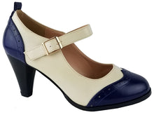 Chase & Chloe Dora-2 Women's Round Toe Two Tone Mary Jane Pumps