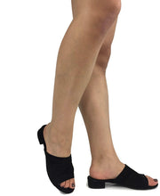 City Classified Womens Stylish Open Toe Chunky Low Heel Faux Suede Leather Slips On Slide Sandals Shoes Mules