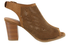 Top Moda Women's Perforated Cutout Slingback Bootie