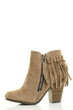 Breckelle's Womens Almond Toe High Chunky Heel Tassel Fringe Ankle Bootie Boot