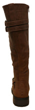 Cambridge Select Women's Strappy Lace-Up Knee High Combat Stacked Heel Boot