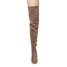 Wild Diva Lounge FF18 Women's Drawstring Stretchy Over The Knee Block Heel Boots