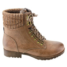 Refresh AD21 Women's Lace Up Sweater Collar Ankle Combat Booties