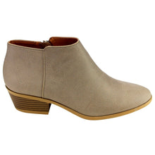 Soda Women's Round Toe Faux Suede Stacked Heel Western Ankle Bootie
