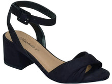 Breckelle's Women's Strappy Twist Front Open Toe Block Heel Sandal