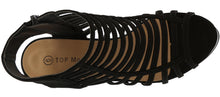 Top Moda EH44 Women's Strappy Caged Gladiator Zipper Block Ankle Booties Heels