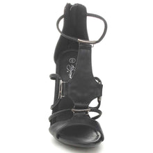 Nature Breeze Focus-02 Women's Peep Toe T-Strap Back Zip Stietto Heel Dress Sandals