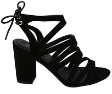 Top Moda Women's Cutout Tie Back Stacked Chunky Platform Heel Sandal