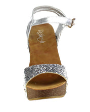 Refresh Women's Mara-08 Platform Cork Wedge Glitter