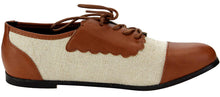 Chase & Chloe Women's Two Tone Lace Up Oxford Flat