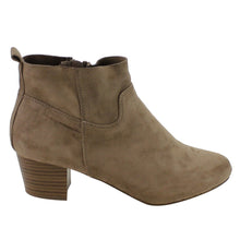 Breckelles GK54 Women Faux Suede Round Toe Chunky Heel Ankle Bootie