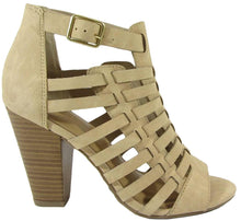 Delicious Women's Cutout Caged Buckle Stacked Chunky Heel Bootie