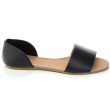 Betani SONYA-1 Women's Easy Slip On Open Toe D'orsay Flats Sandals