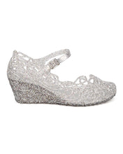Women Glitter Jelly Mary Jane Wedge - Dressy, Cosplay, Day Date - Perforated Wedge Heel - GD78 By Wild Diva