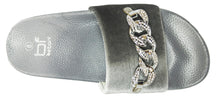 Betani Women's Chain Link Velvet Slip On Slide Sandal