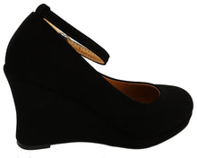 Top Moda Women's Ankle Strappy Round Closed Toe Platform Wedge