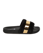Women Metallic Band Furry Sandal - Casual, Home, Street - Fuzzy Slipper - GC60 By Cape Robbin