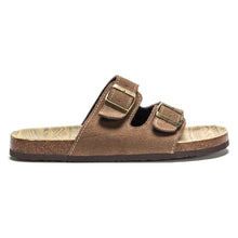 Muk Luks Men's Parker Duo Starpped Brown Slide Sandal