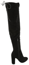 Top Moda Women's Embroidered Chunky Stacked Block Heel Over the Knee Boot