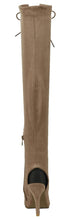 Forever Link Women's Lace Up Thigh High Peep Toe Boot