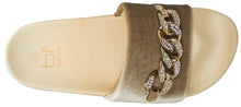 Betani Women's Chain Link Velvet Slip On Slide Sandal