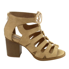 Soda Women's Cutout Zip Back Stacked Chunky Heel Bootie
