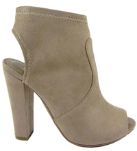 Delicious Peep Toe Open Back Heel Stacked Platform Chunky Heel Bootie