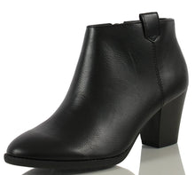 Soda Women's Zenith Faux Leather Cowboy Western Round Toe Chunky Heel Pull On Tab Ankle Boot