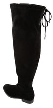 Top Moda Women's Over the Knee Drawstring Stretch Flat Block Heel Boot